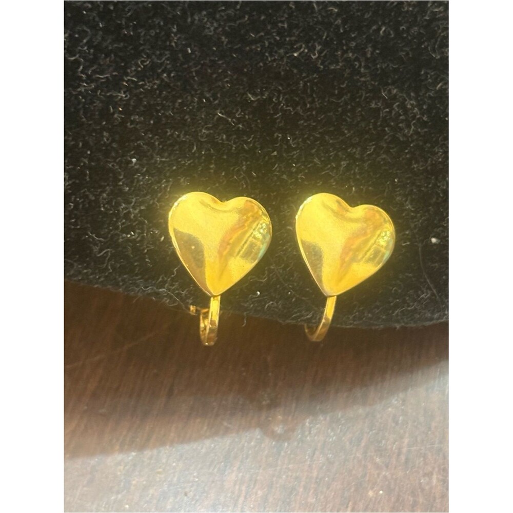 Gold Heart Clip-On Earrings - Elegant Women’s Jewelry